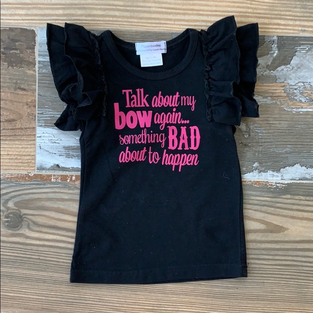 Boutique bow ruffle shirt